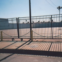Fence casting shadows